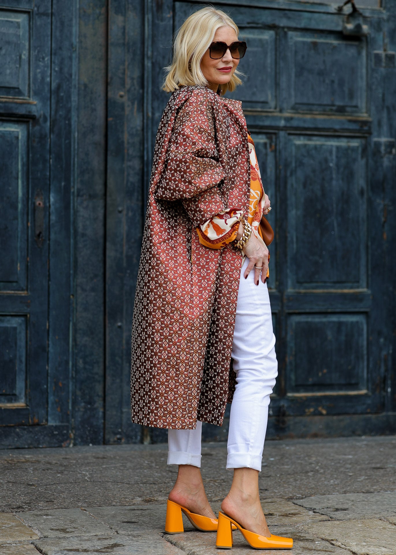 Oversize jacquard coat