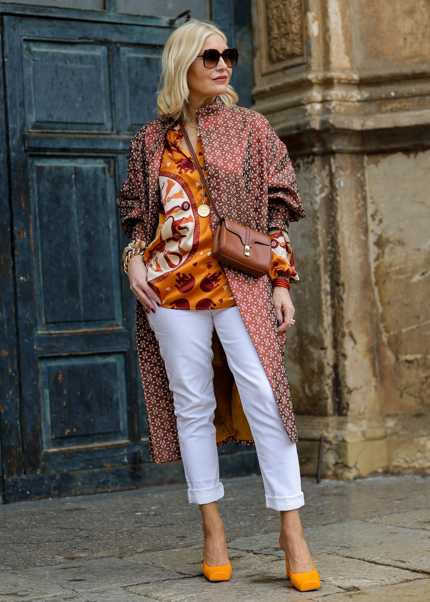 Abrigo oversize de jacquard