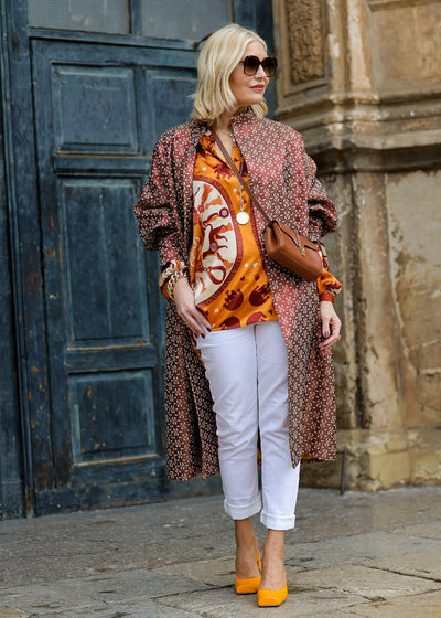 Abrigo oversize de jacquard