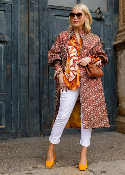 Oversize jacquard coat