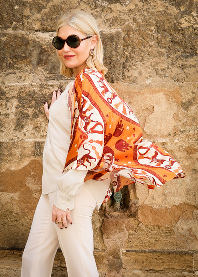 Silk cape Signature Orange