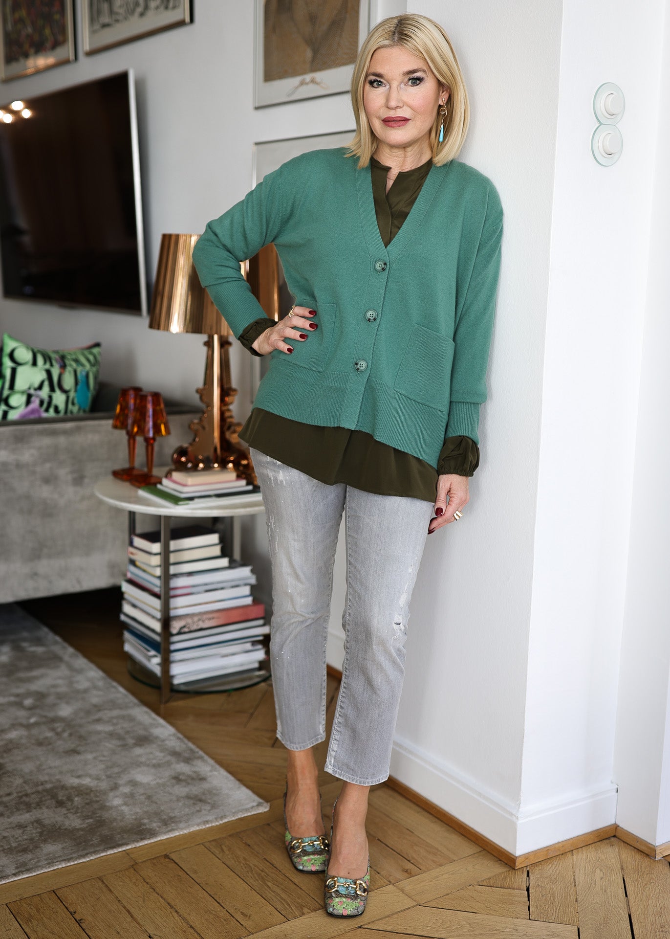Strickjacke Grün