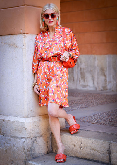 Seidenkleid kurz Sunset