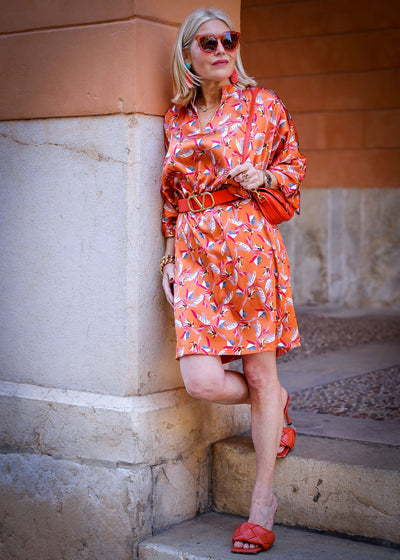 Robe en soie courte Sunset