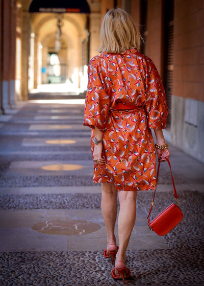 Seidenkleid kurz Sunset