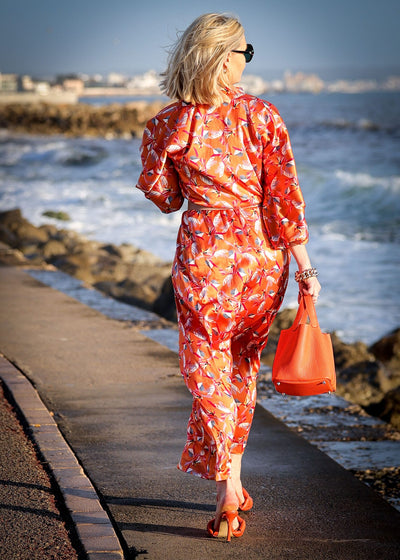 Silk dress long Sunset