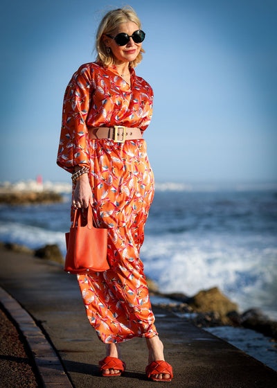 Robe en soie longue Sunset