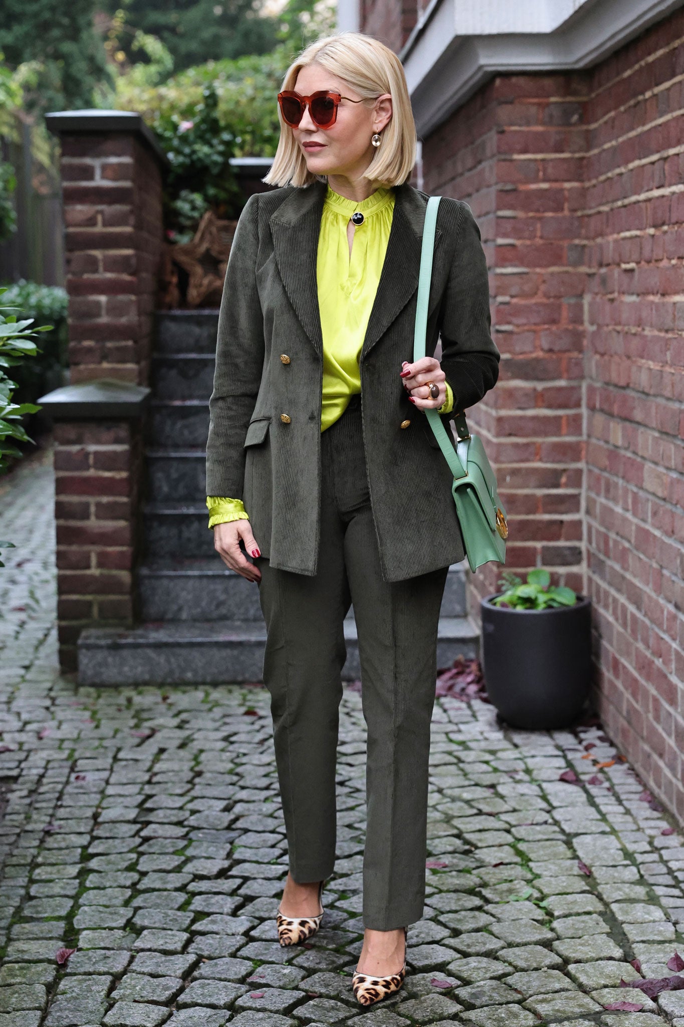 Corduroy trousers, dark green