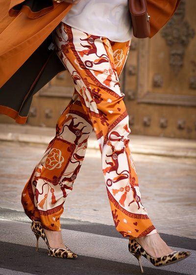 Silk pants Signature Orange