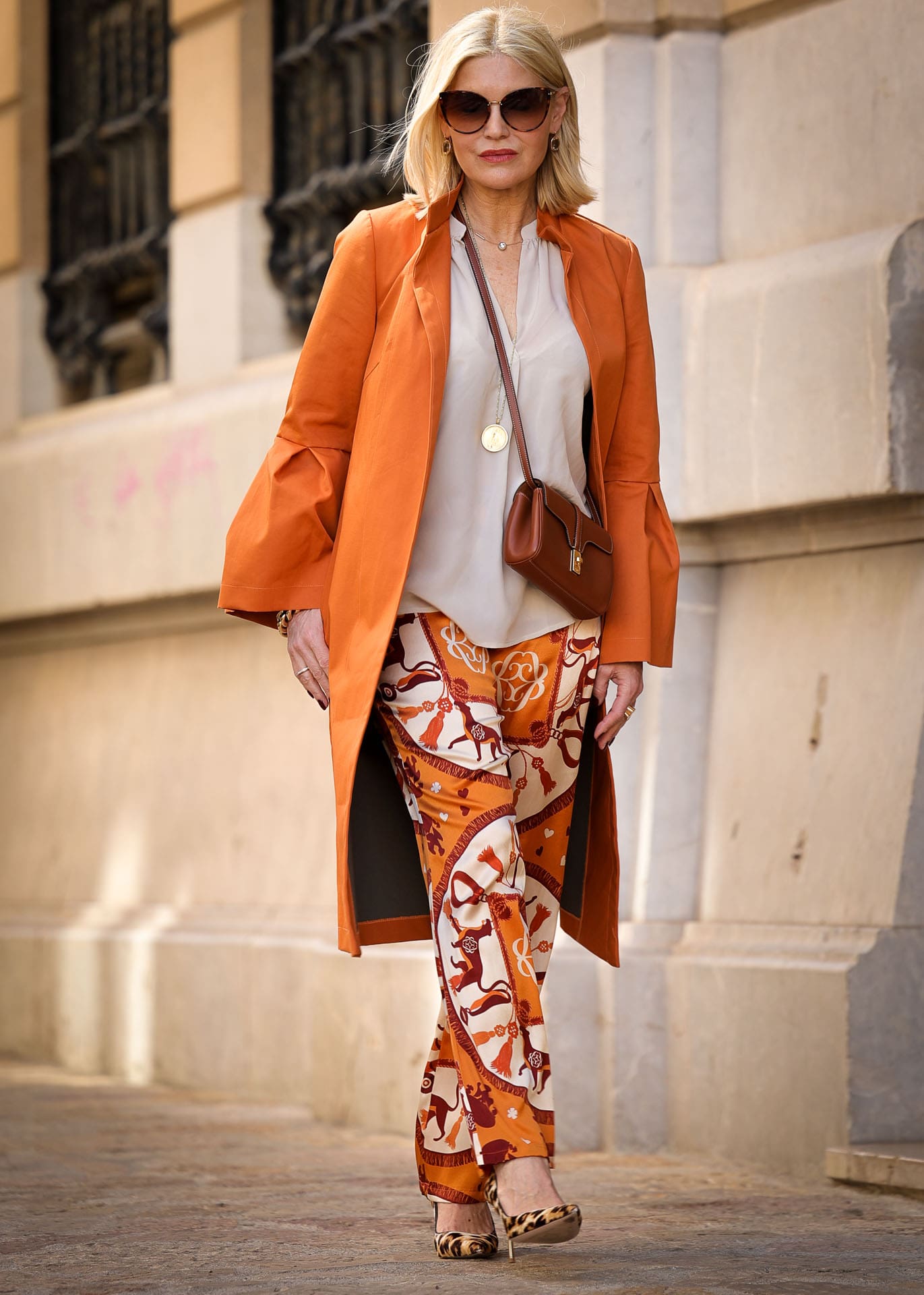 Silk pants Signature Orange