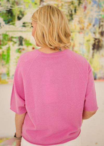 Cashmere Pullover kurzarm Flamingo
