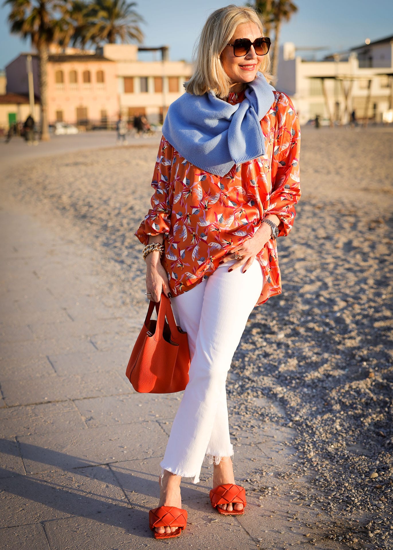 Silk blouse Sunset