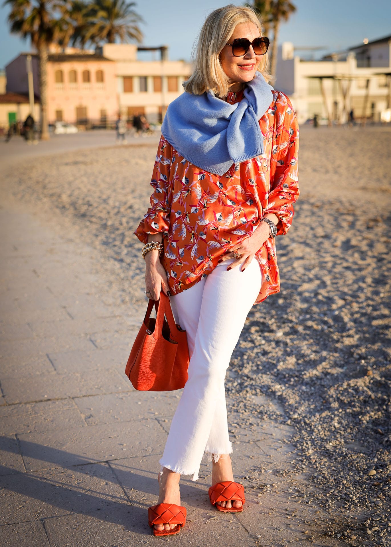 Sunset silk blouse