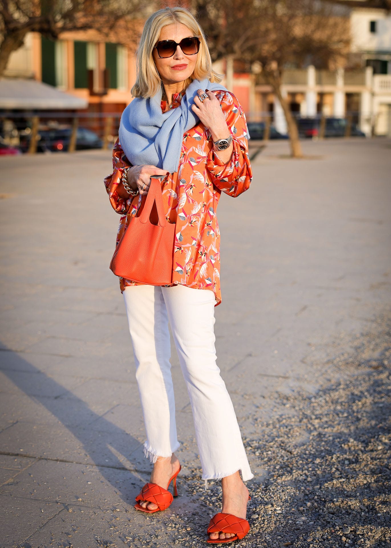 Seidenbluse Sunset