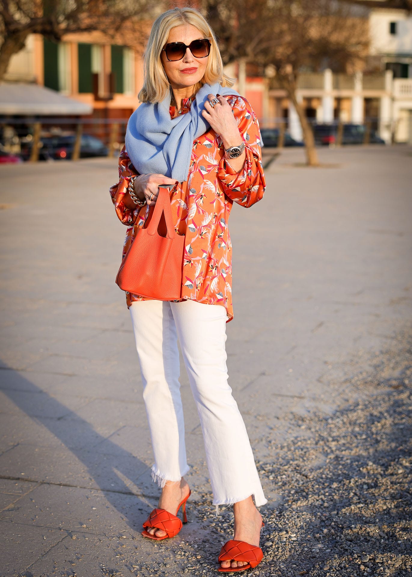 Silk blouse Sunset