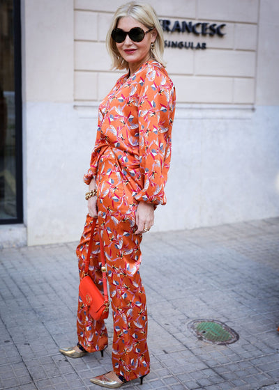 Sunset silk trousers