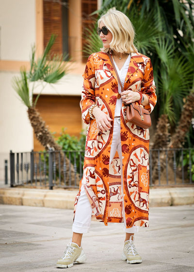 Silk coat Signature Orange